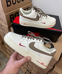 Жіночі кросівки Nike Air Force 1 low mocco Найк Аїр Форс білі з зеленим