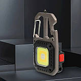 W5138 Акумуляторний mini LED-ліхтарик брелок  500 Lm, 500 mAh, Type-C (7 режимів, карабін, викрутки), фото 2