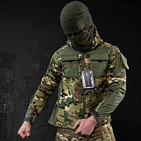 Тактична флісова куртка MTK Combo multicam, фліска зі вставками Softshell мультикам для армії