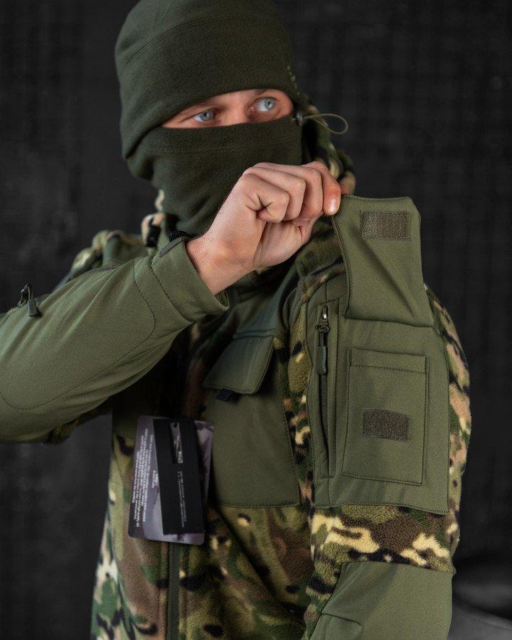 Тактическая флисовая куртка MTK Сombo multicam, флисска со вставками Softshell мультикам для армии 3XL - фото 5 - id-p2070905410