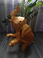 PaperKhan Конструктор из картона слон слониха слонено оригами papercraft 3D фигура развивающий набор антистрес