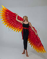 Большие крылья для танца, крылья феникс красные огненные