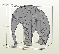 PaperKhan Конструктор из картона слон мамонт трофей оригами паперкрафт фигура набор антистресс подарок сувенир