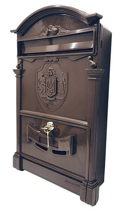 Поштовий ящик індивідуальний із гербом України (коричневий), фото 2