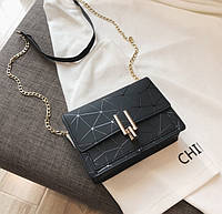 Модна жіноча міні сумочка клатч на ланцюжку Чорний Adore