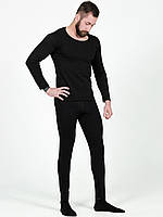 Мужское термобелье черное теплое на зиму Black (кофта + брюки термо) Adore Чоловіча термобілизна чорна тепла