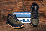 Чоловічі зимові кросівки Хакі Fila Classic, чоловіче зимове шкіряне взуття, зимові кросівки колір Хакі піксель, фото 8