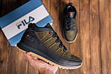 Чоловічі зимові кросівки Хакі Fila Classic, чоловіче зимове шкіряне взуття, зимові кросівки колір Хакі піксель, фото 9
