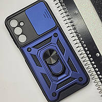 Протиударний чохол з кільцем тримачем шторкой для Samsung Galaxy A24 4G/5G (Синій) / на самсунг А24
