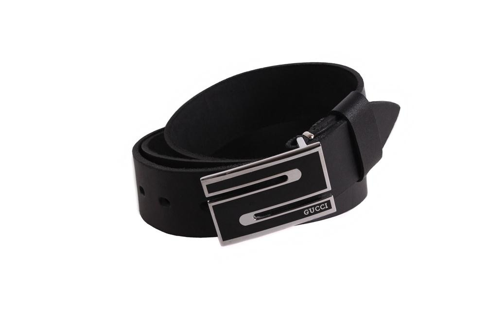 Чоловічий ремінь з натуральної шкіри під джинси 49102 чорний, фото 1