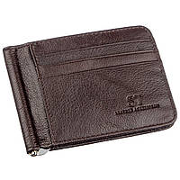 Кошельок чоловічий затискач ST Leather Коричневий гаманець Adore