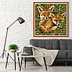 Набір для вишивання за нанесеною на канву схемою "Two Fox 2".AIDA 14CT printed , 31*31 см, фото 3