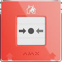 Беспроводная настенная кнопка для активации пожарной тревоги вручную Ajax ManualCallPoint (Red) Jeweller