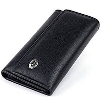 Ключница-кошелек женская ST Leather Черный чехол для ключей Adore Ключниця-гаманець жіноча ST Leather Чорний