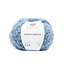 Напіввовняна букльована пряжа Filamo Alpaca Boucle, колір Світлий джинс