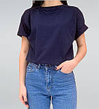 Глибоко темно синя футболка fruit of the loom Valuweight базова унісекс наві navy S, фото 4