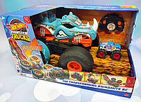 Трек Хот Вилс Риномит Мега Трансформация Hot Wheels Monster Trucks Rhinomite Mega Transformation HPK27