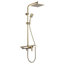 Душовий гарнітур REA BRAVO BRUSHED GOLD матове золото з виливом *, фото 5