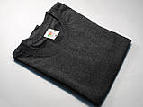 Темно сірий меланж базова унісекс футболка оверсайз fruit of the loom Valueweight heather grey S, фото 4