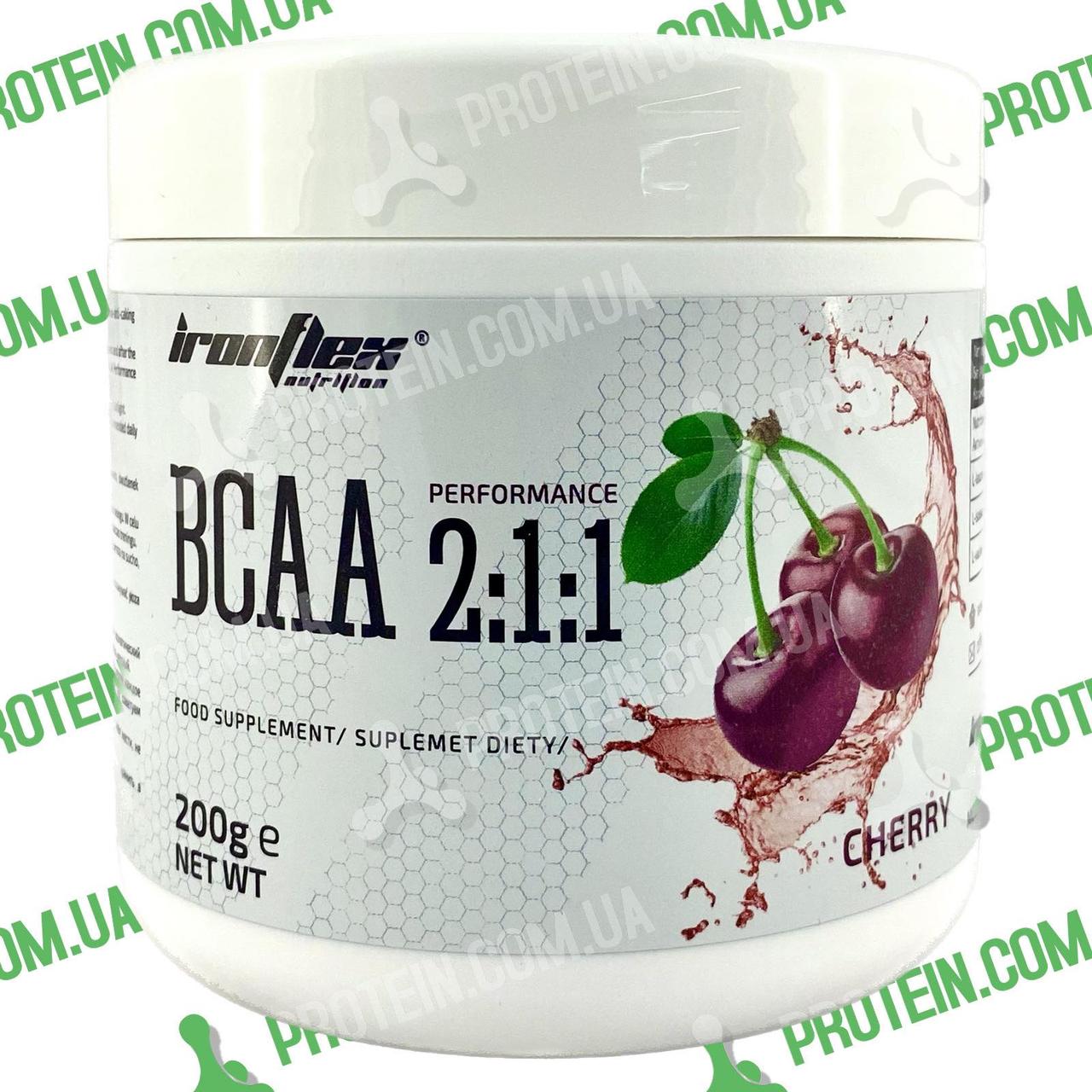 Амінокислоти IronFlex BCAA Performance 2-1-1 200 г Вишня Cherry