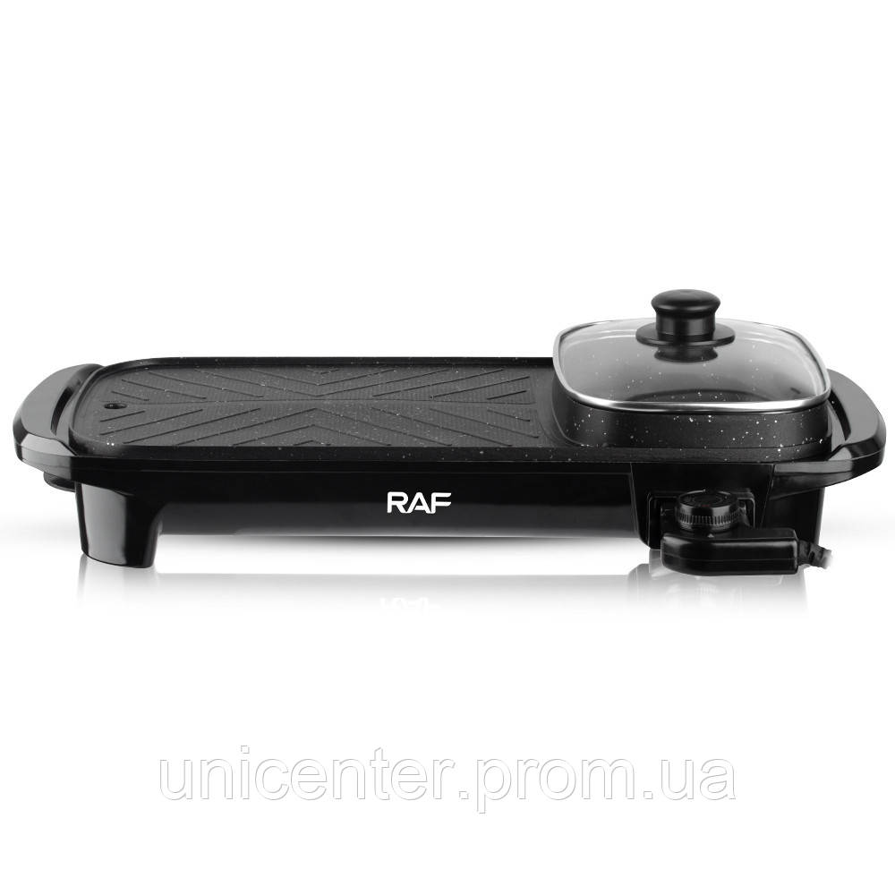 Гриль электрический RAF R.5303 2в1 с ёмкостью для готовки 1500W Black UC, код: 8153108 - фото 5 - id-p2071065310