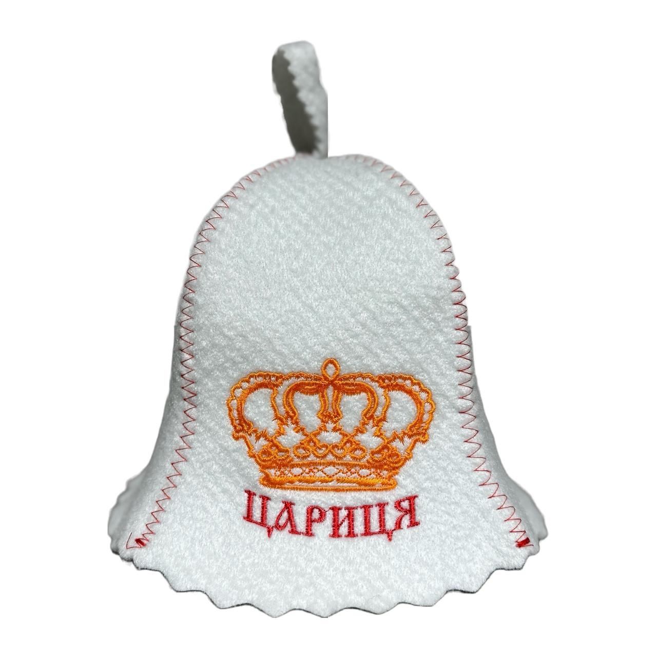 Шапка для лазні жіноча, жіноча шапка для сауни або парної "Цариця" Біла, жіноча шапка для лазні