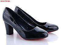 Туфли лодочки женские черные на каблуке размер 36,37
