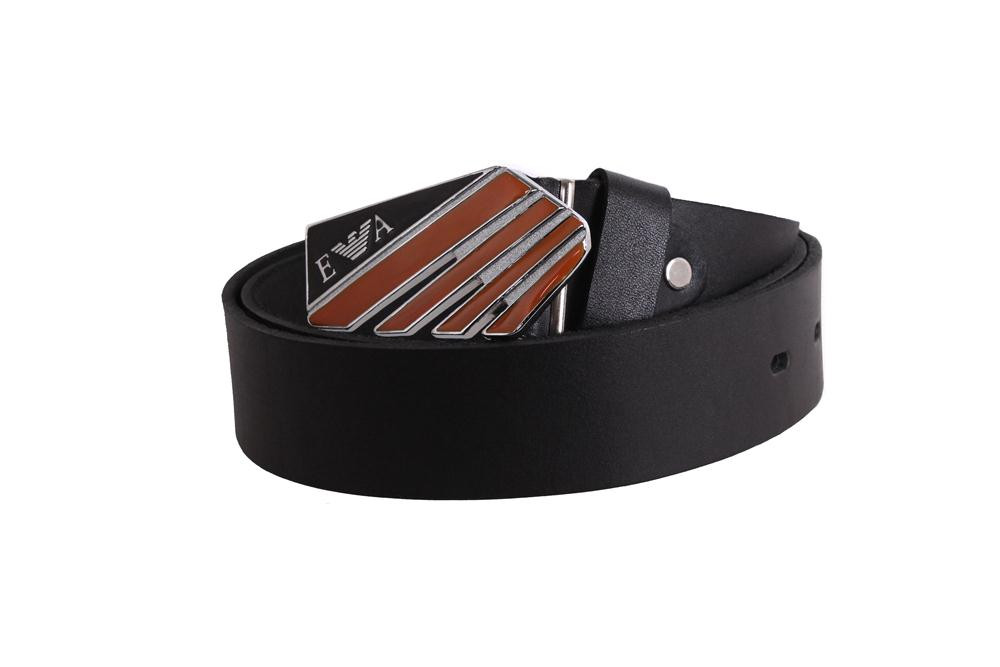 Чоловічий ремінь з натуральної шкіри під джинси 49109 чорний, фото 1