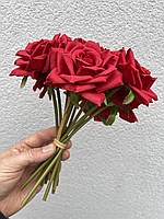 Розы искусственные букет 10 штук красный