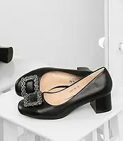 Туфли лодочки женские,черные на каблуке, размер 36