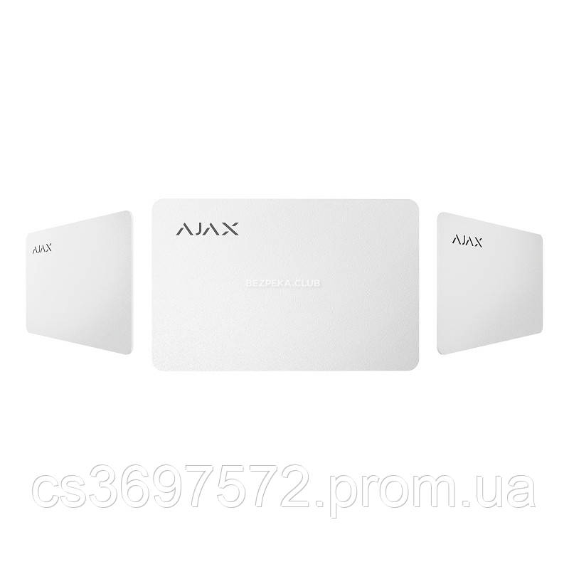 Карта Ajax Pass white (комплект 100 шт) для управления режимами охраны системы безопасности Ajax - фото 4 - id-p2071082542