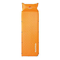 Коврик самонадувающийся с подушкой для туризма Naturehike NH15Q002-D 25мм, оранжевый