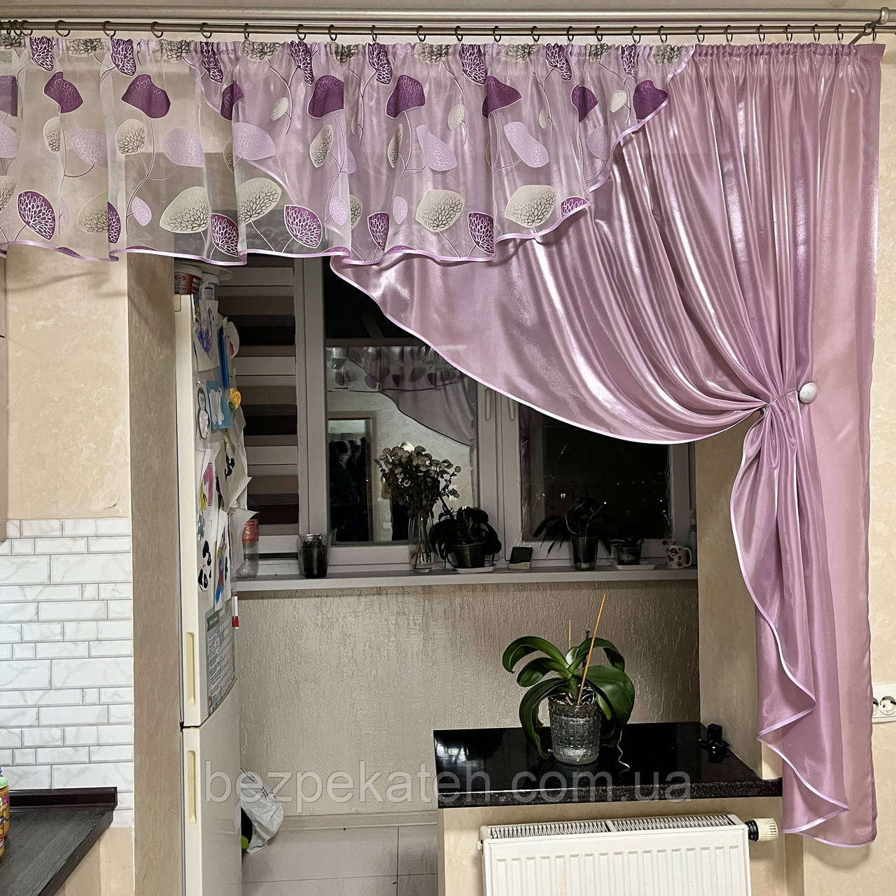 Стильна тюль на кухню. Готова тюль на кухню. Коротка тюль. Кухонна тюль. Занавіска для кухні. Тюль до підвіконня. Тюль арка