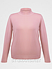 50-52, 54-56. Жіночий однотонний гольф з горловиною стійка, водолазки великих розмірів (батал) - рожевий (пудра), фото 8