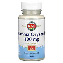 Гама оризанол KAL "Gamma Oryzanol" екстракт олії з паростків рису, 100 мг (100 таблеток)