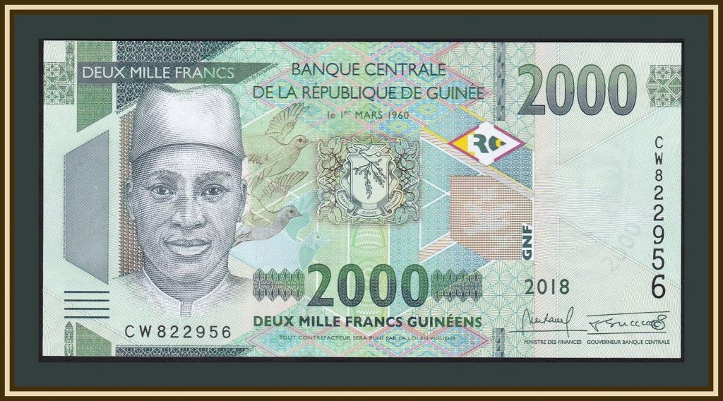 Гвінея - Гвинея 2000 франков 2018  UNC  №439
