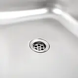 Кухонна мийка Рlatinum 8060 R з нержавіючої сталі 0,5 мм, 80x60 см, Прямокутна, Сатин (000000592), фото 4