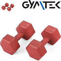 Набор гантелей композитных GYMTEK 2х3 кг красный / Антискользящая, контурная рукоятка