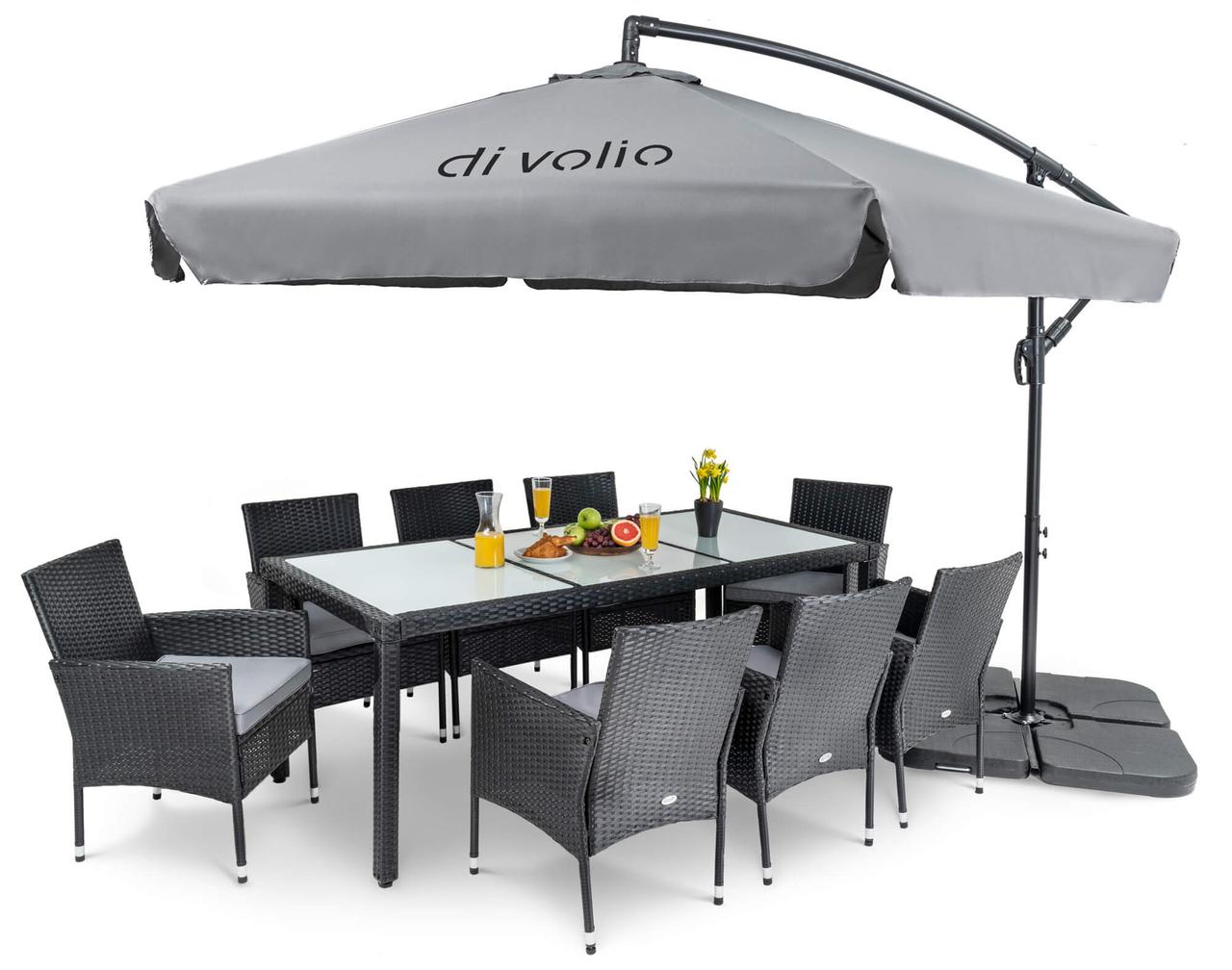 Зонт садовый Di Volio EMPOLI 350см серый+ Основа садового зонта - фото 5 - id-p2071214636
