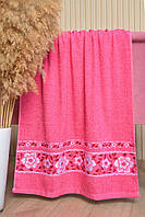 Рушник банний махровий рожевого кольору 170378M