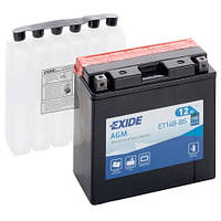 Акумулятори мото Exide ET14B-BS: 12 А·год - 12 V; 190 (ET14B-BS), 150x70x145 мм