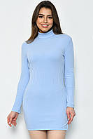 Платье женское в рубчик голубого цвета 171326M