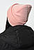 Шапка жіноча на флісі з відворотом пудрового кольору 170477M, фото 3
