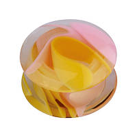 Туннель-плаг Piercing акриловый прозрачный с розовыми и желтыми разводами 3мм UPSS20 10-0003