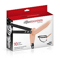 Страпон с вибрацией Fetish Tentation Vibrating Strap-On with Dildo Flesh AIW Or2267, фото 4