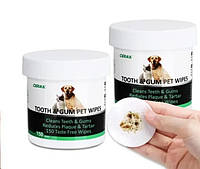 Серветки для догляду за зубами Opula для домашніх улюбленців 150+150 шт