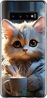 Чехол на Samsung Galaxy S10 White cat "5646u-1640-70447"
