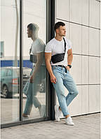 Go Мужская сумка на пояс бананка из эко-кожи Sambag Tirso Aqwam чорна водостійка поясная через плечо нагрудная