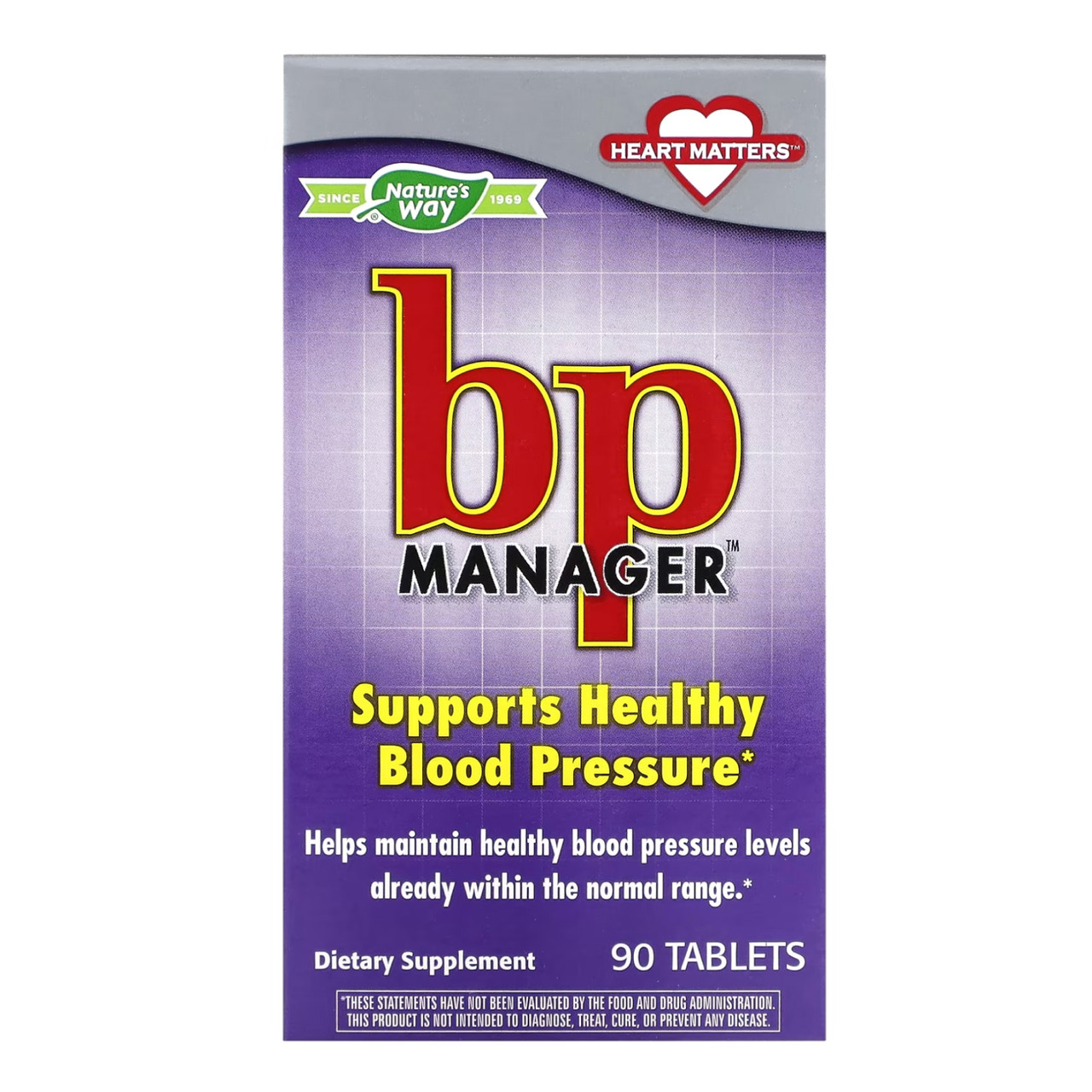 Добавка для підтримки кров’яного тиску Nature’s Way BP Manager 90 таблеток, фото 1