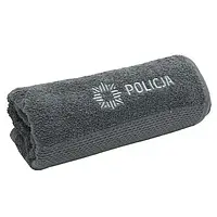 Махровий рушник "Policja" 50 х 90 см - Попелястий